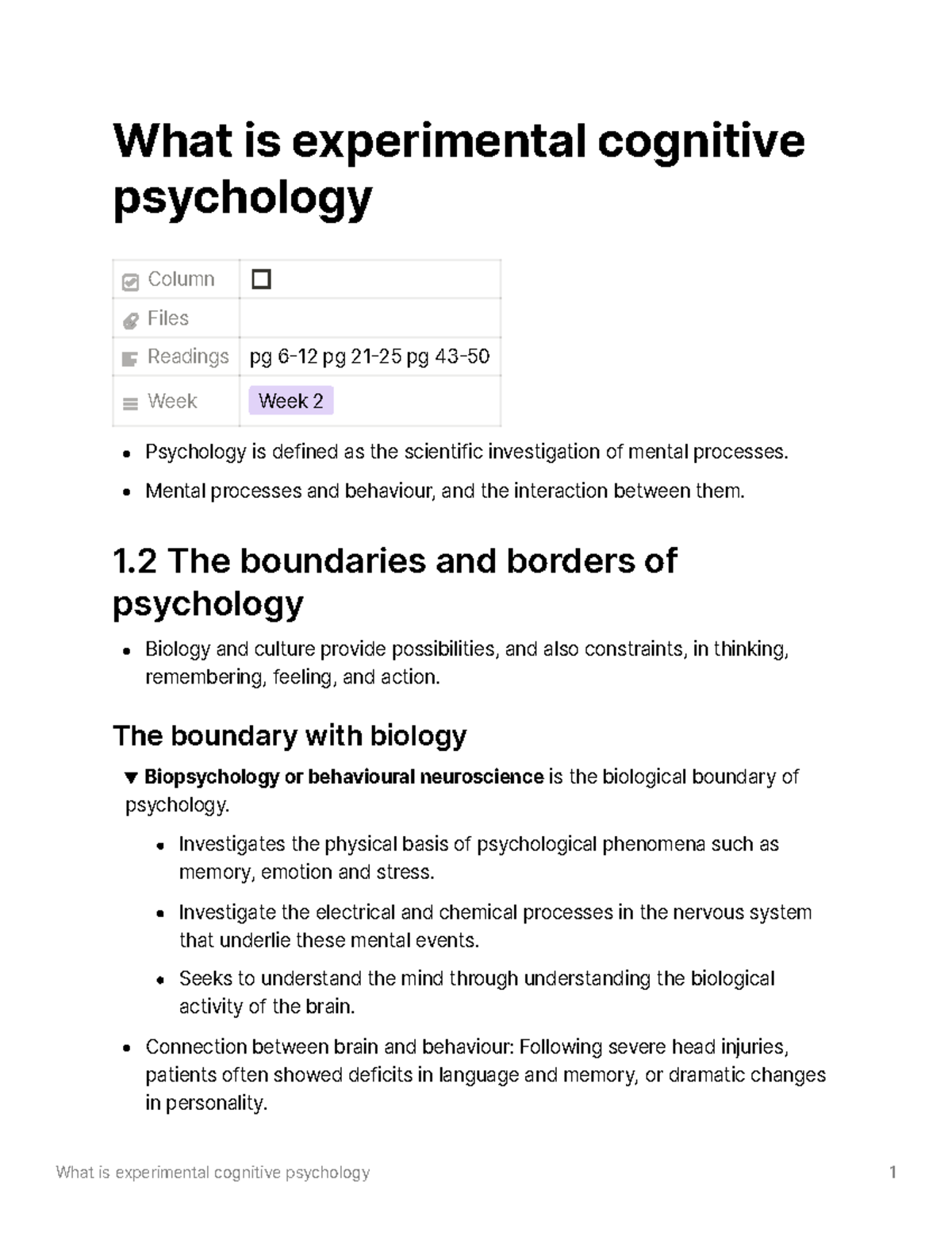 experimental cognitive psychology and its applications