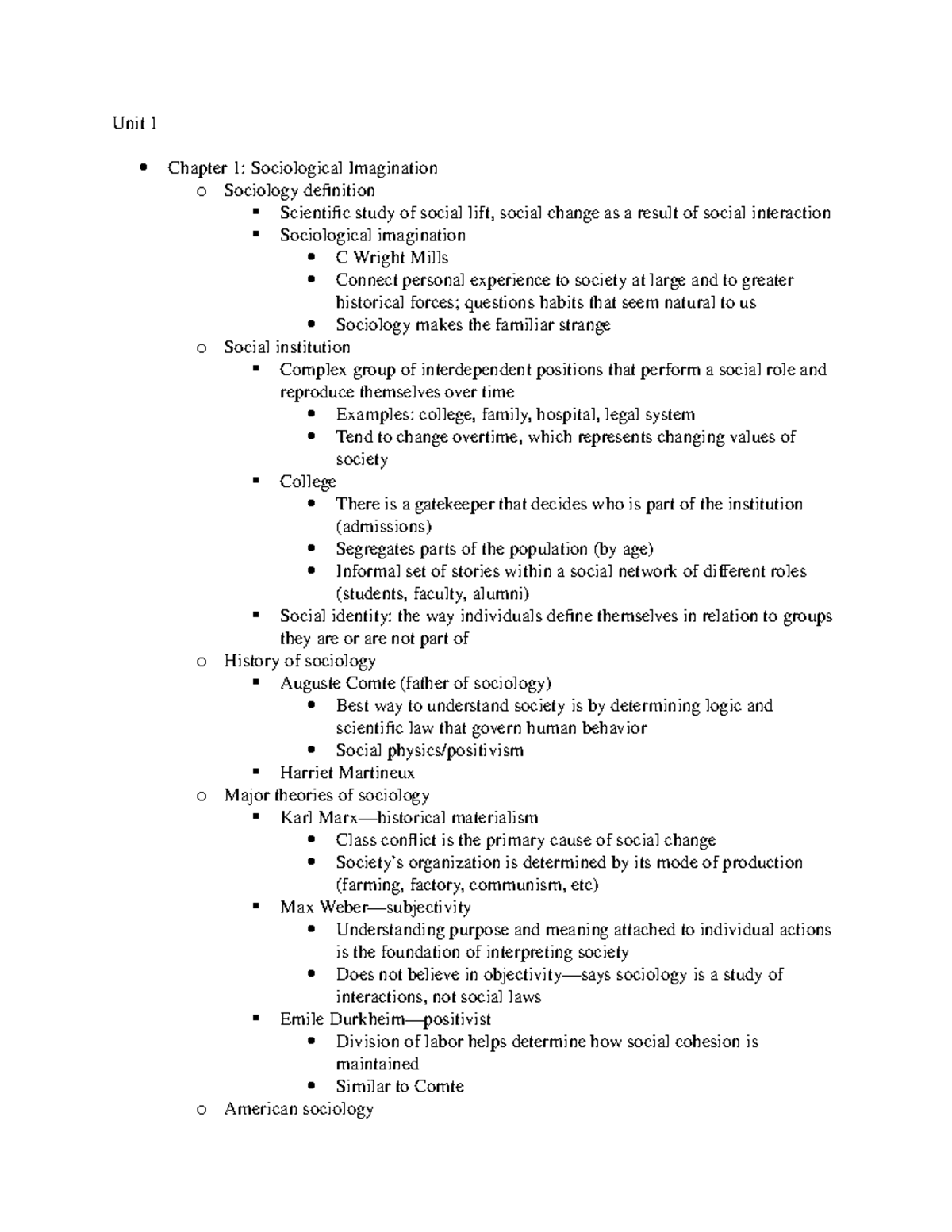 Unit 1 - This document includes all of the information up until exam 1 ...
