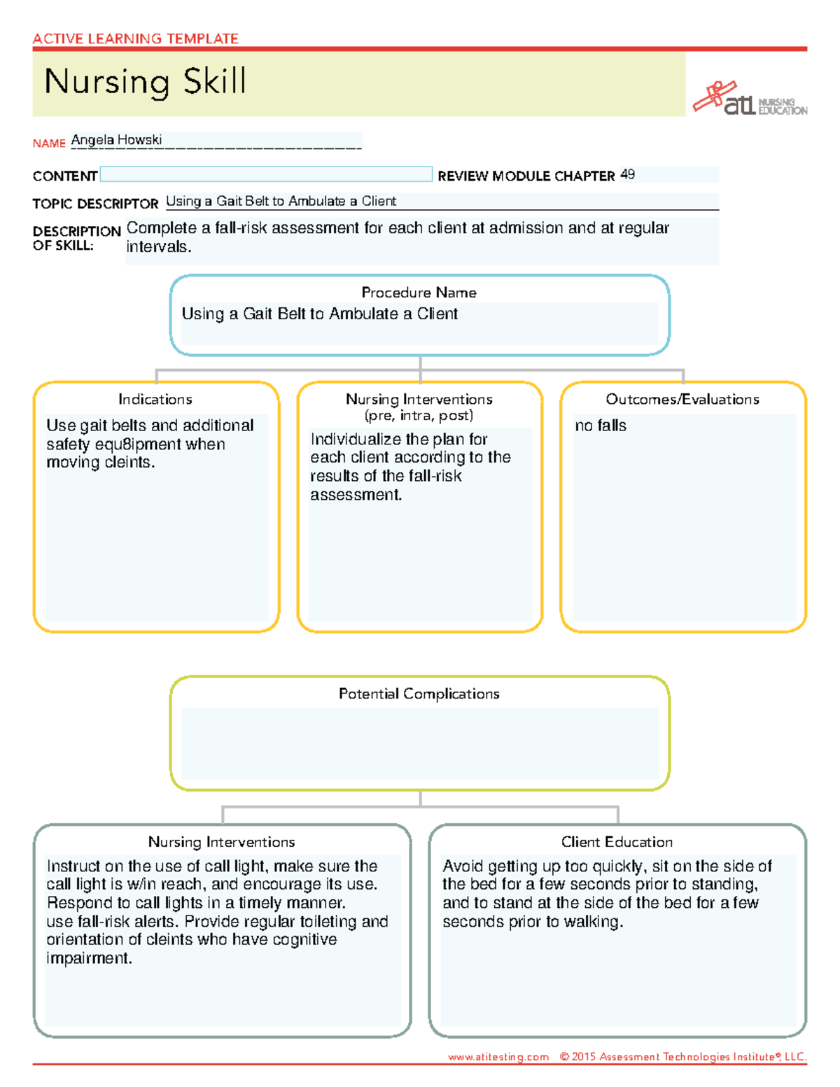 Using a Gait Belt to Ambulate a Client Indications Nursing
