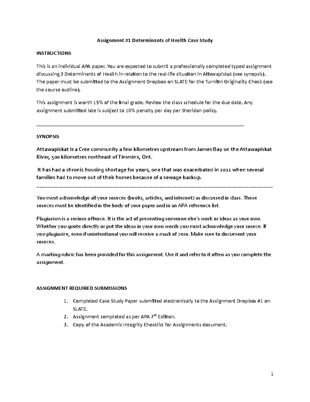 Assignment+#1+Determinants+of+Health+Case Study Instructions ...
