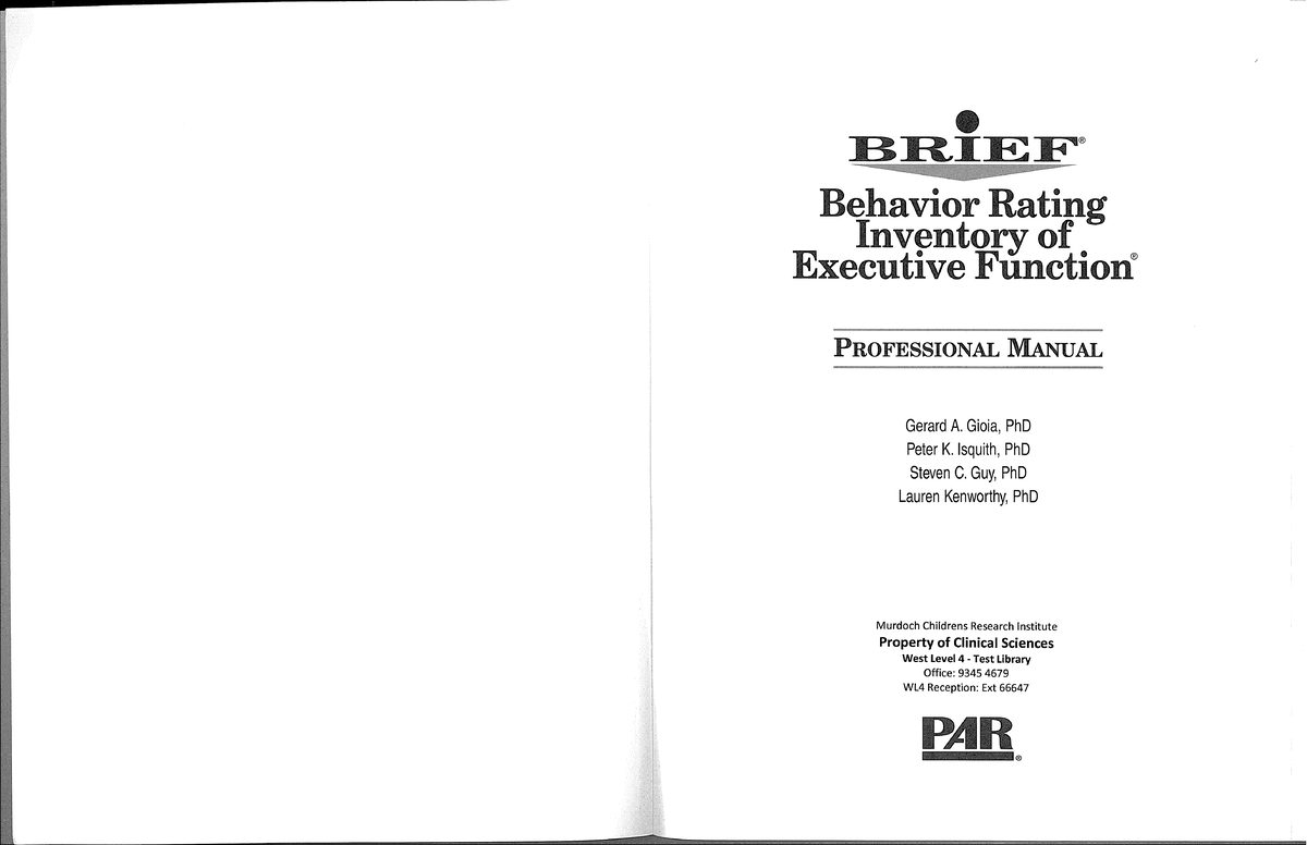 Brief completo copia - IF44® Behavior Rating Inventory of Executive ...