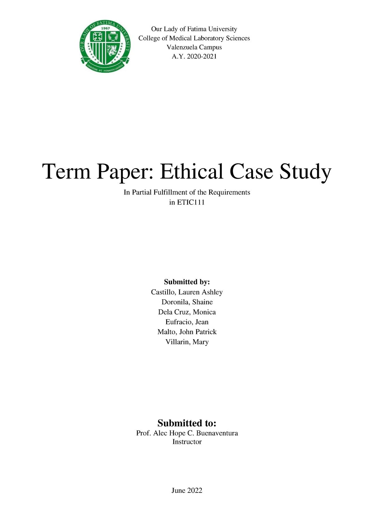 term paper for ethics