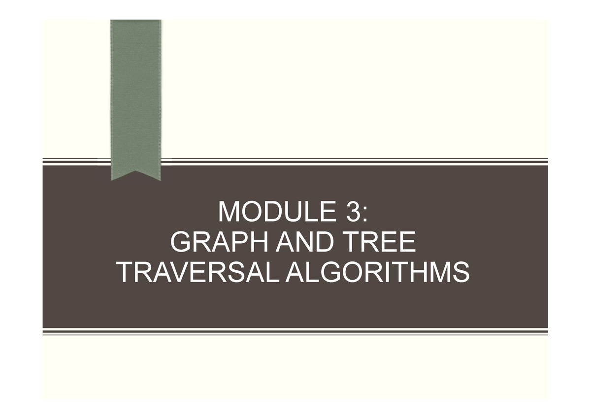 Graph Traversal Algorithms BFS And DFS - MODULE 3: GRAPH AND TREE ...