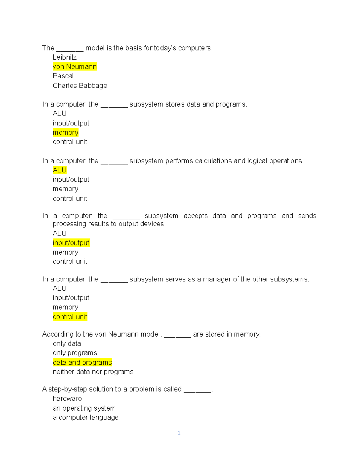 PT1 chap 1-6 - test - The _______ model is the basis for today’s ...