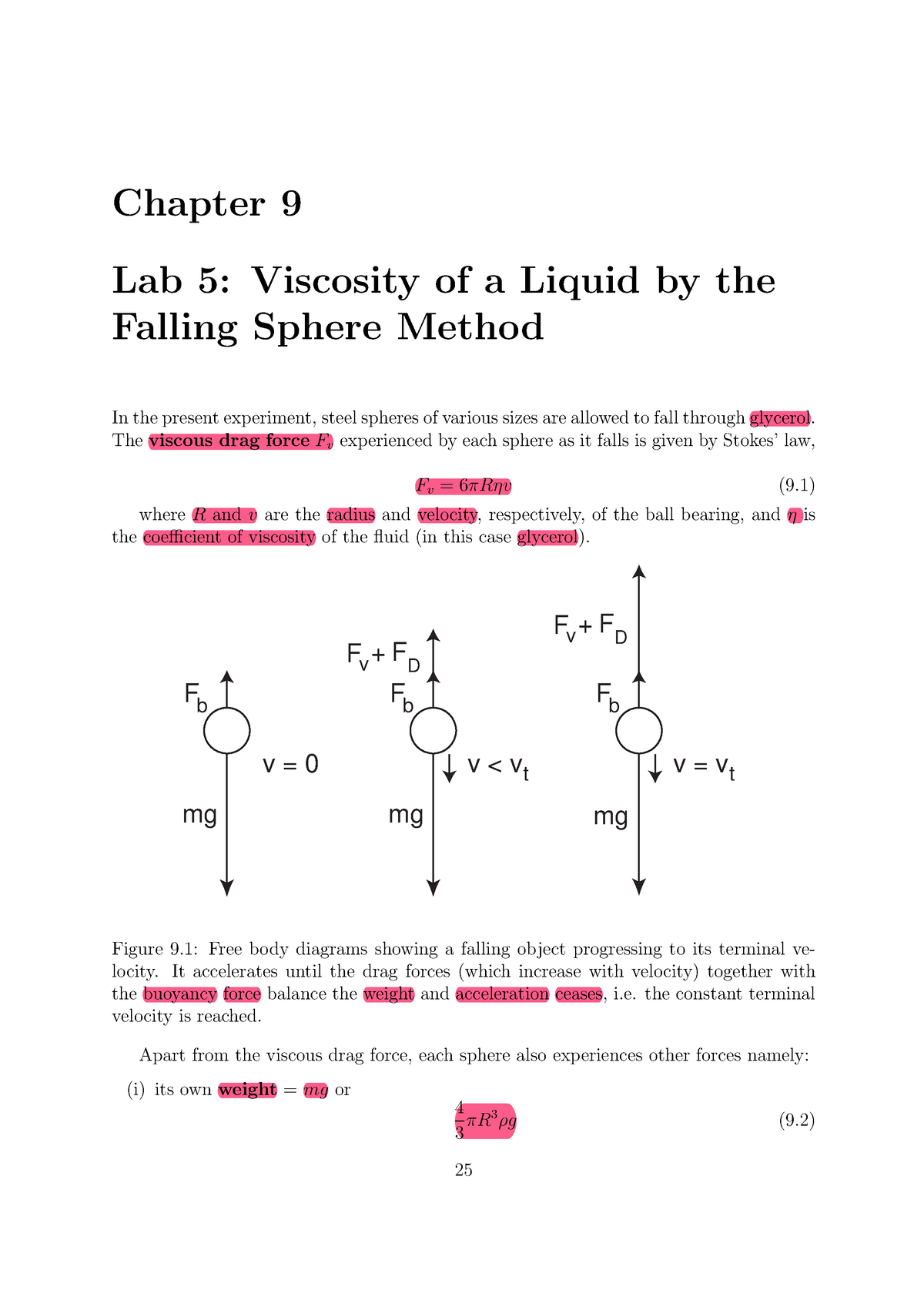 viscosity experiment sphere