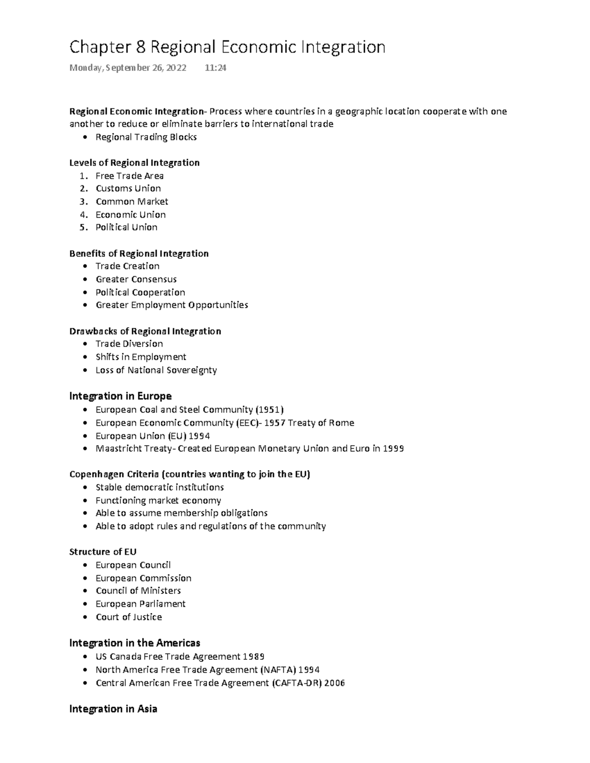 Chapter 8 Regional Economic Integration - Regional Economic Integration ...