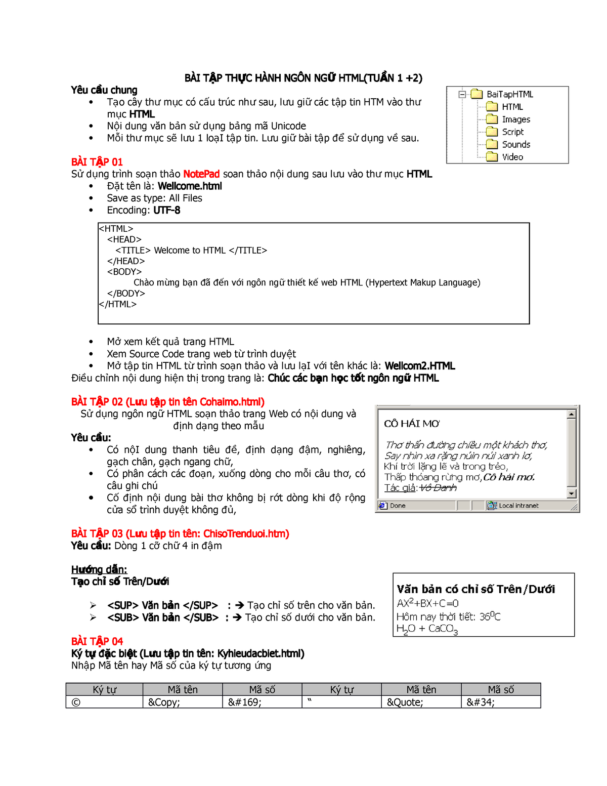 LAB 1-html - aaaaaaaaaaaaaaaaaaaaa - BÀI T ẬP TH ỰC HÀNH NGÔN NG Ữ HTML ...