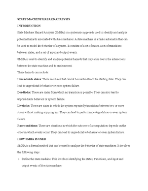 State Machine Hazard Analysis - Assignment - STATE MACHINE HAZARD ...
