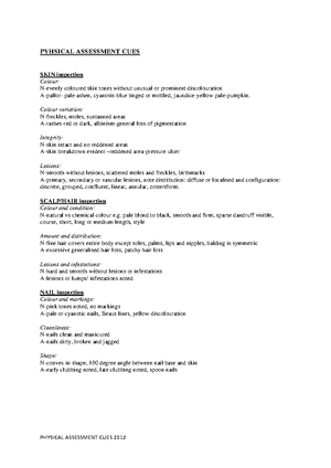 Practical - Eyes Ears Nose and Mouth Physical Assessment Cues ...