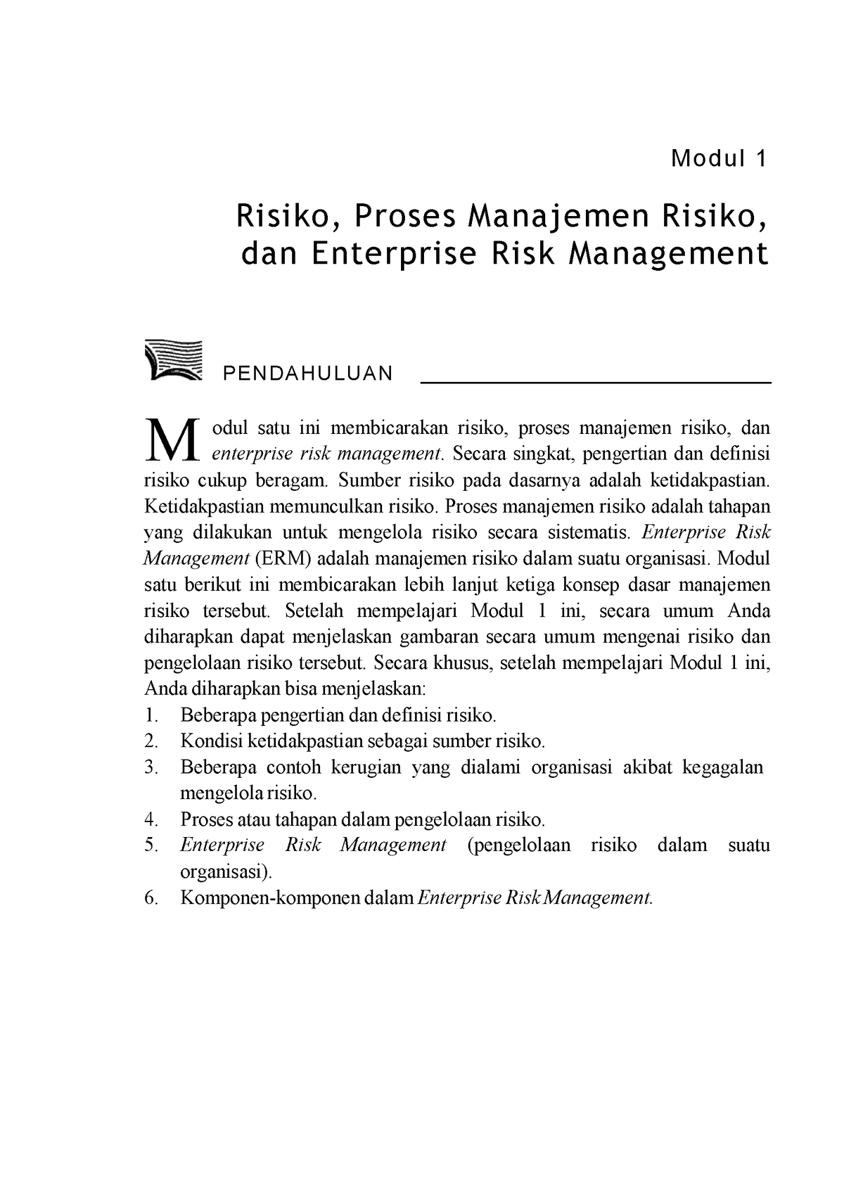 EKMA4262-M1 Manajemen Risiko - M Modul 1 Risiko, Proses Manajemen ...