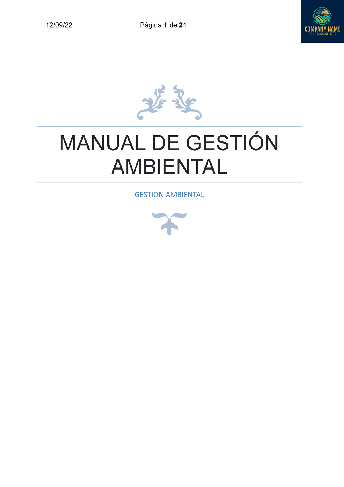 Manual De Medio Ambiente - MANUAL DE GESTIÓN AMBIENTAL GESTION ...