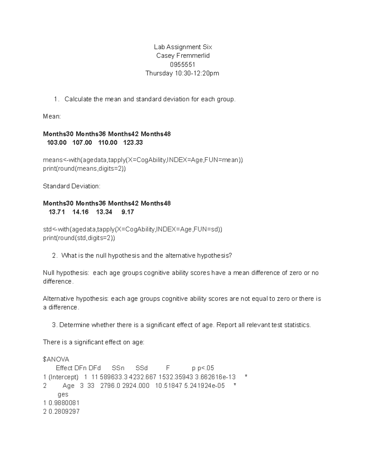 Lab Assignment Six - Lab Assignment Six Casey Fremmerlid 0955551 ...