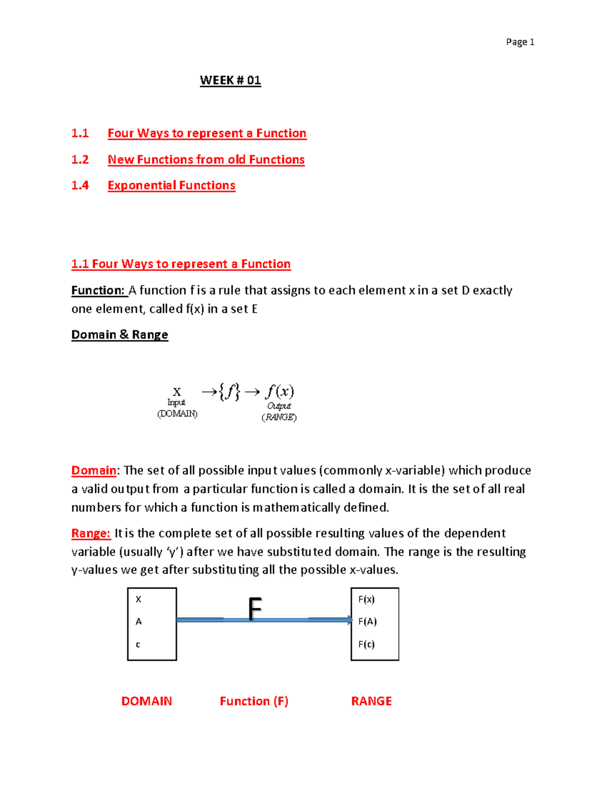 WEEK 01 - week 1 overview - WEEK # 01 1 Four Ways to represent a ...