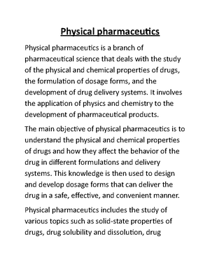 Physical Pharmaceutics 2 - EXPLAINING ALL TOPIC Definition Of Physical ...