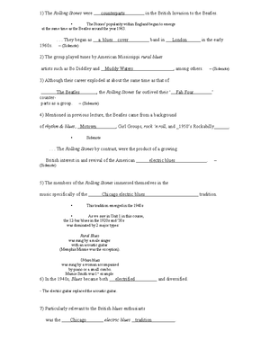 Lecture 14 Notes - Patrick Brink - As the British Invasion bands began ...
