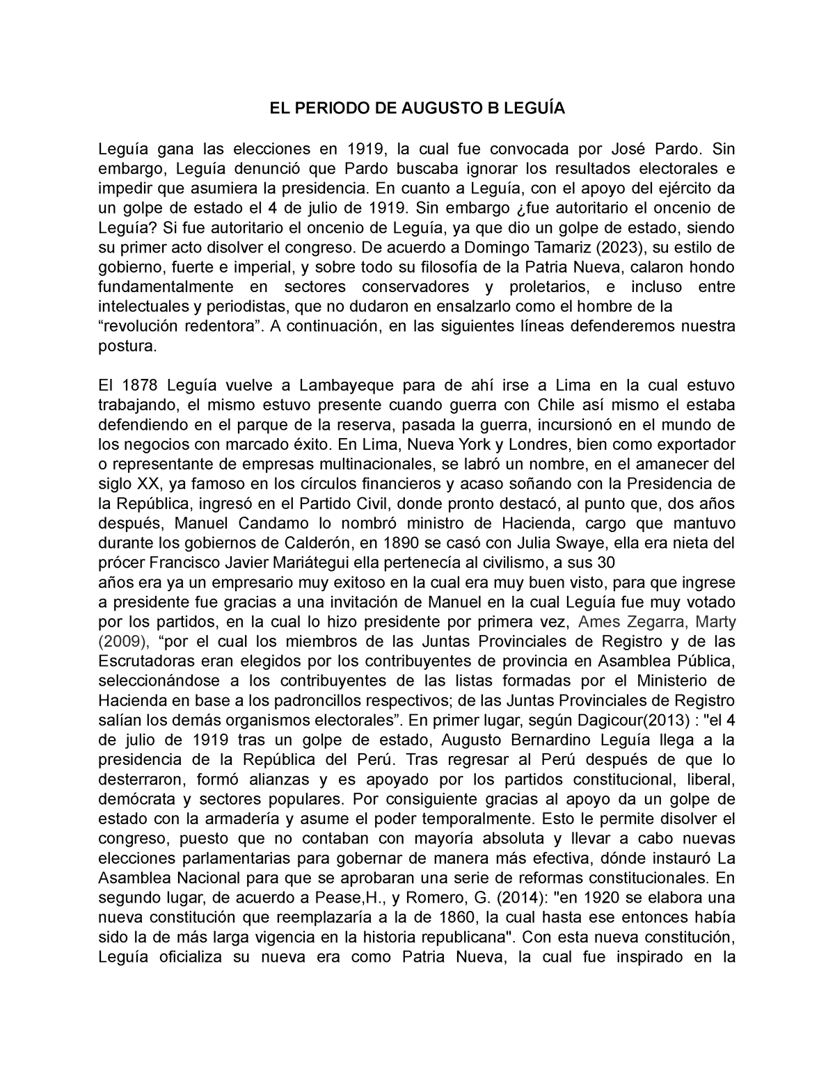 PA2 Problemas Y Desafios - EL PERIODO DE AUGUSTO B LEGUÍA Leguía Gana ...