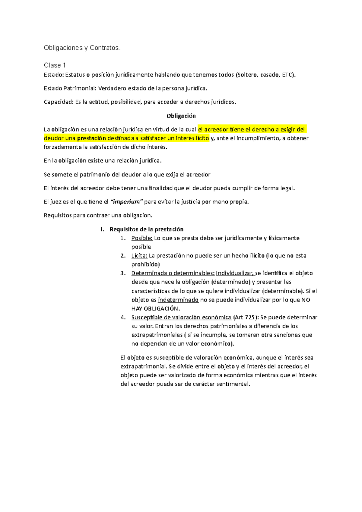 Obligaciones Y Contratos - Clase 1 Estado: Estatus O Posición ...