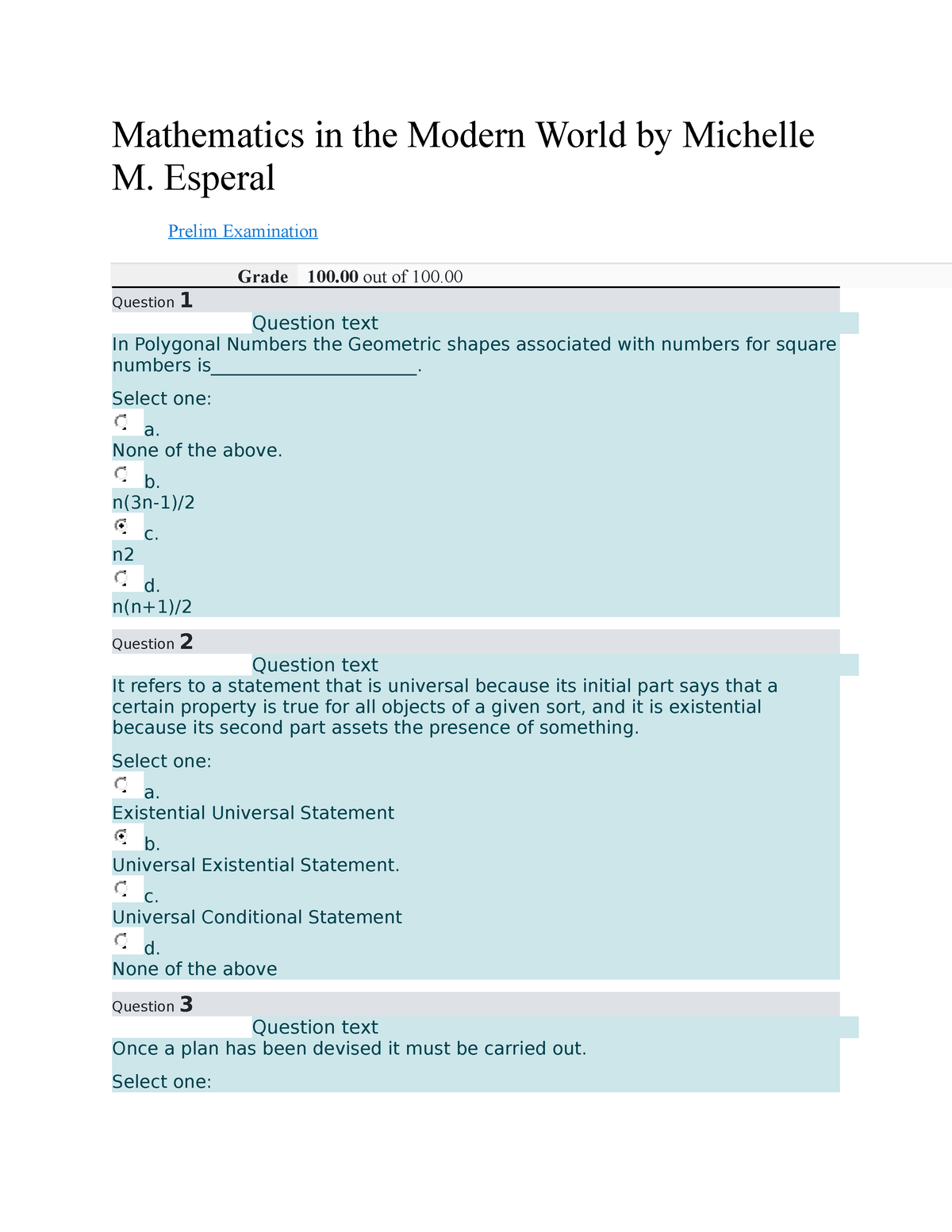 Mathematics In The Modern World Prelim - Mathematics In The Modern ...