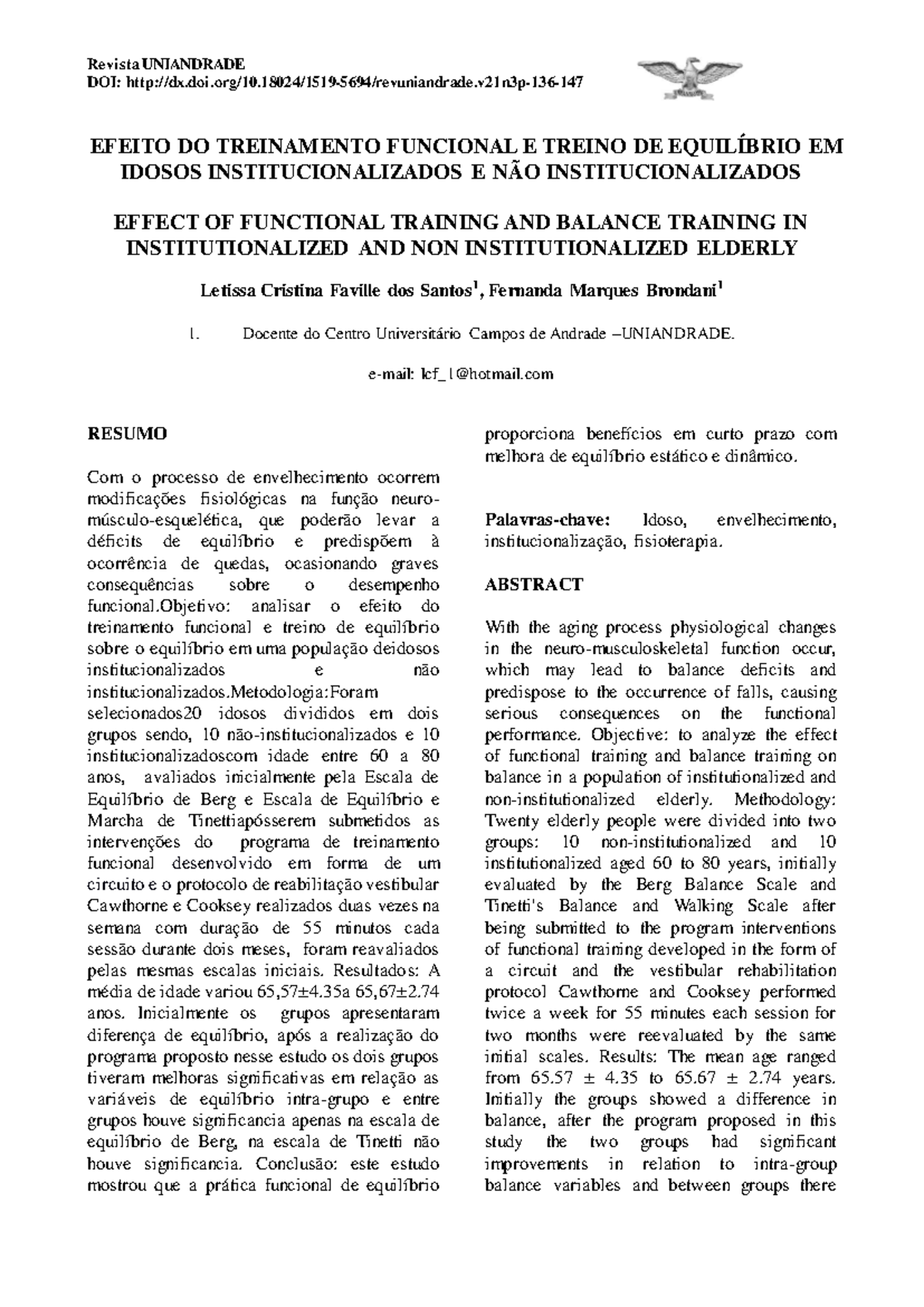 Eduardo,+ Efeito+DO+ Treinamento+ Funcional+E+ Treino+DE+ Equilíbrio+EM ...
