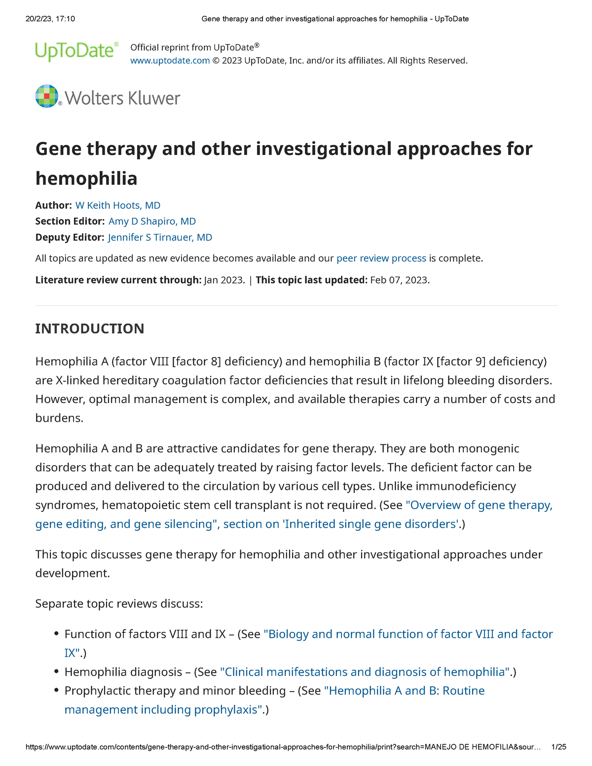 Gene Therapy And Other Investigational Approaches For Hemophilia - Up ...