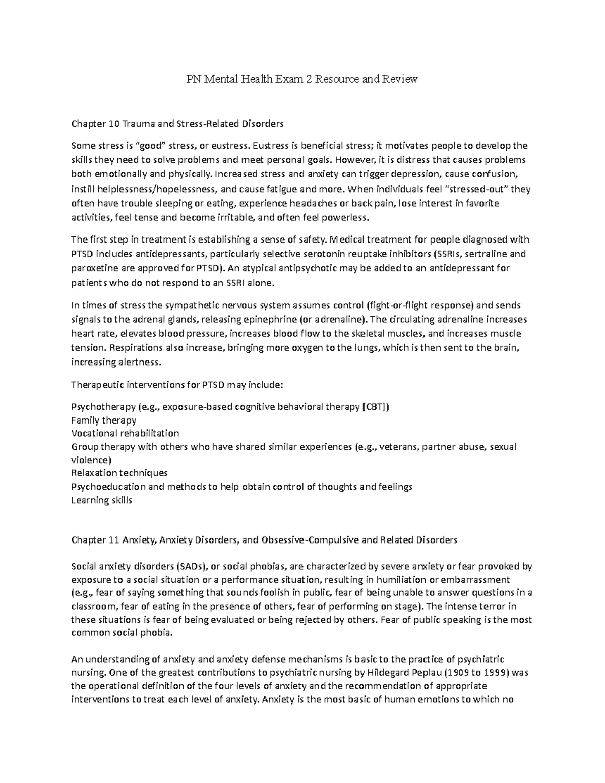 PN+MH+Exam+2+Study+Guide - PN Mental Health Exam 2 Resource and Review ...