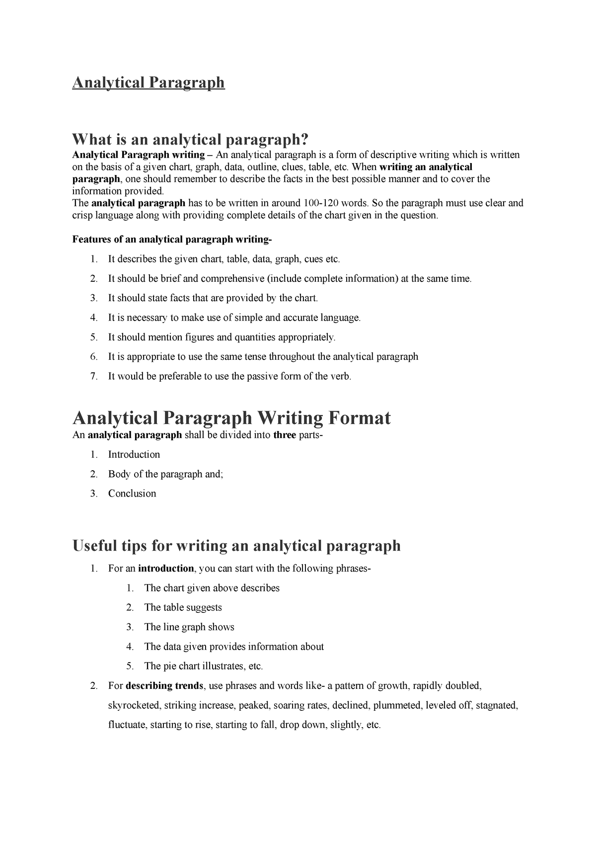 Analytical Paragraph- more examples - Analytical Paragraph What is an ...