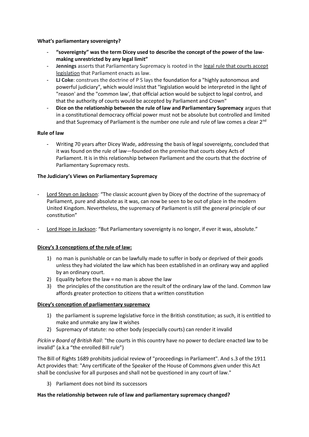 Exam Revision Notes: Parliamentary Sovereignty - What’s Parliamentary ...