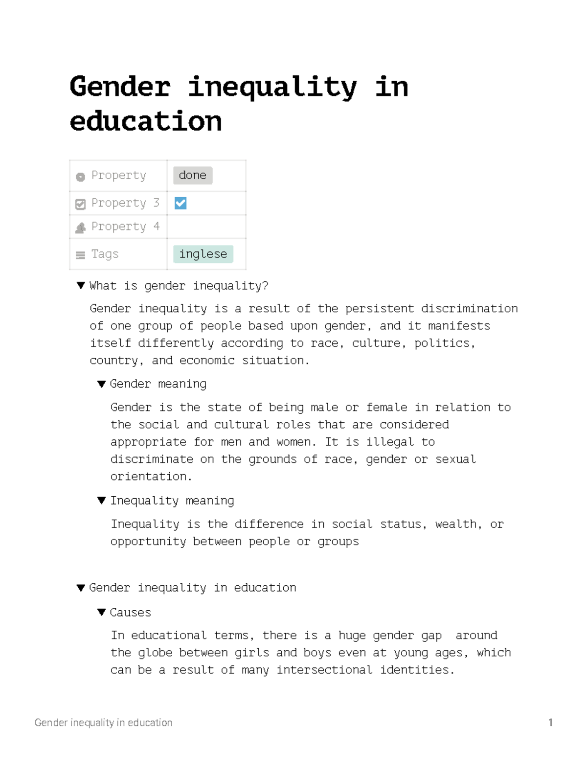 gender inequality in education essay