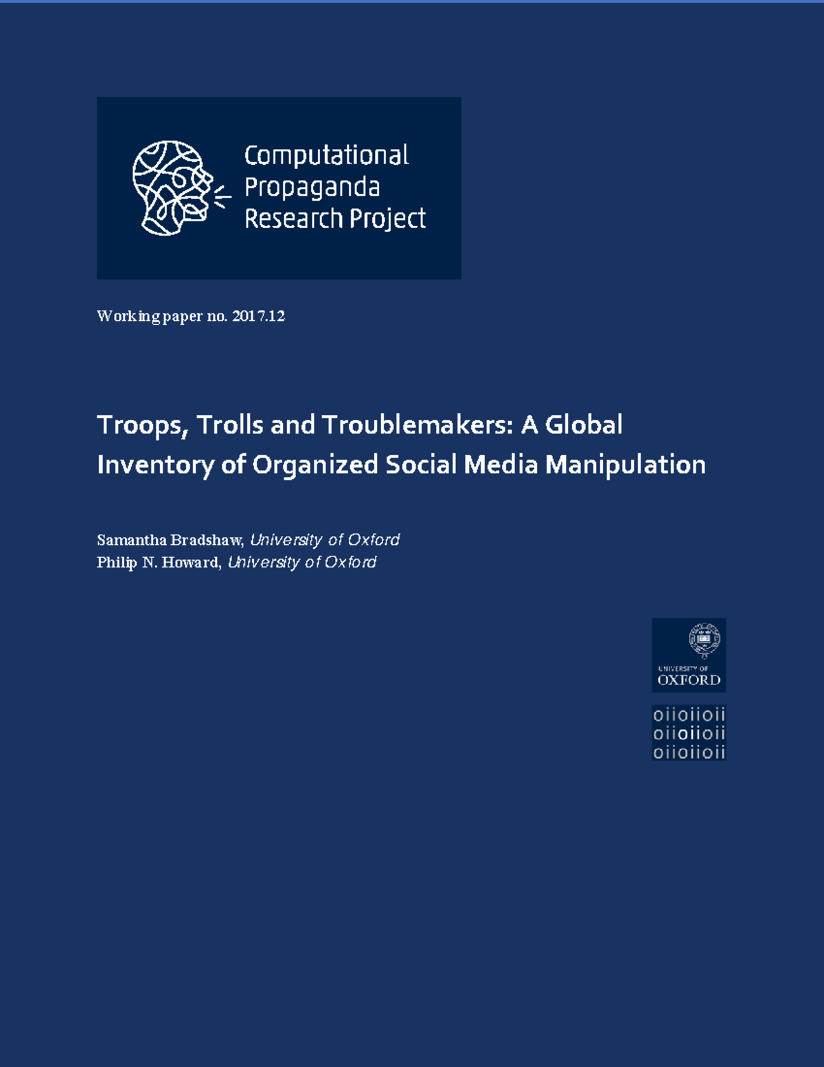 Troops, Trolls and Troublemakers- A Global Inventory of Organized ...