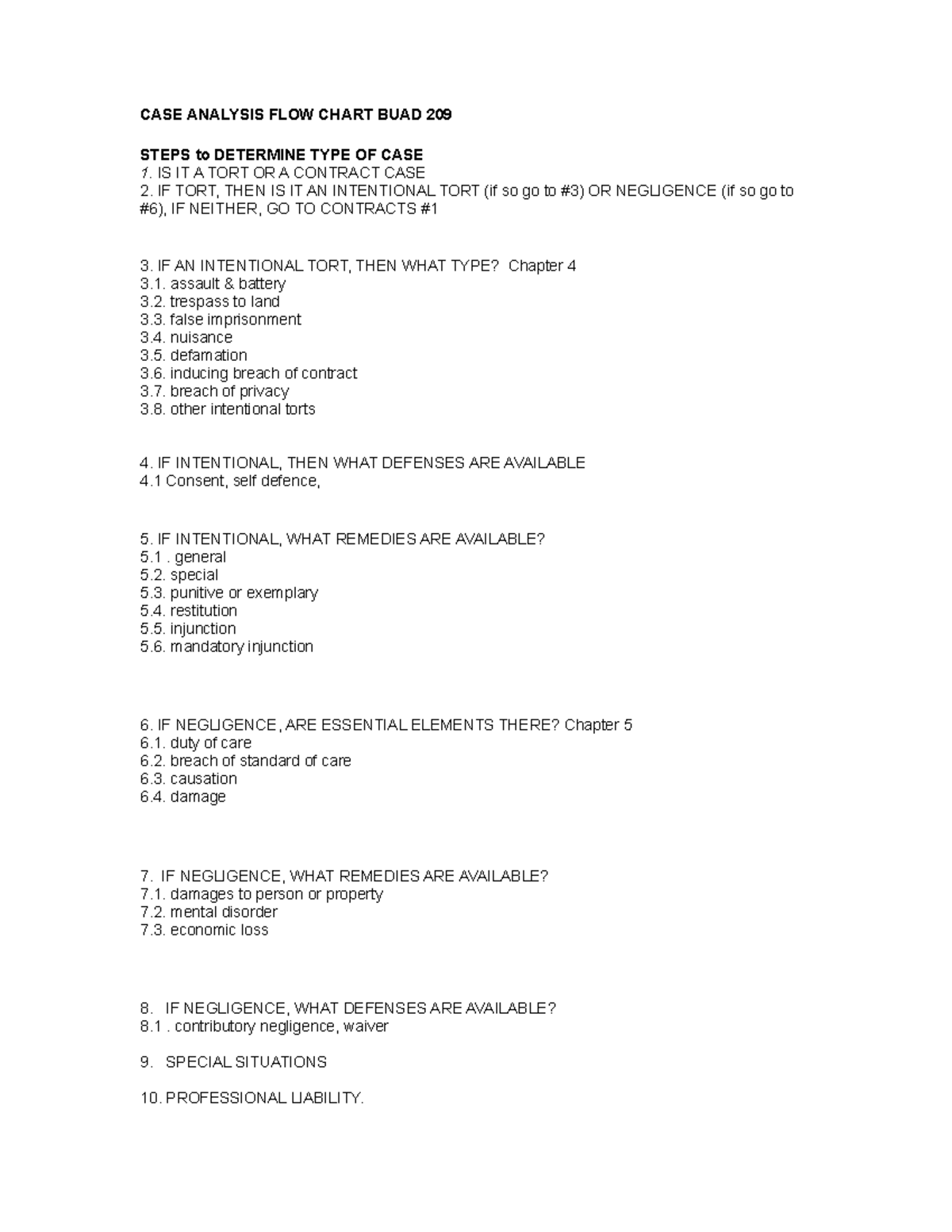 Case Analysis Flow Chart - CASE ANALYSIS FLOW CHART BUAD 209 STEPS to ...