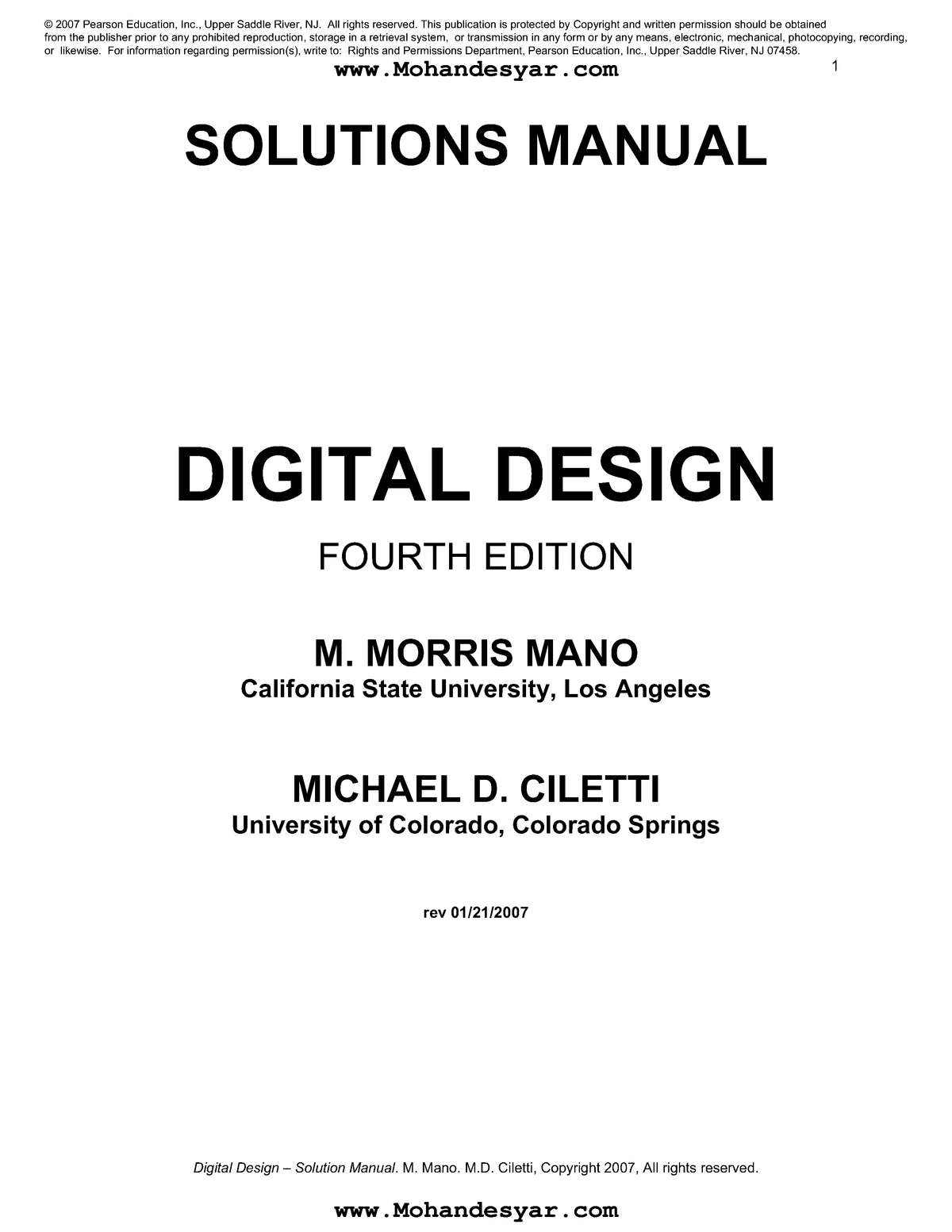 digital design morris mano 6th edition pdf download