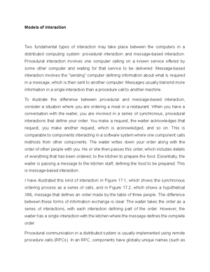 Models of interaction