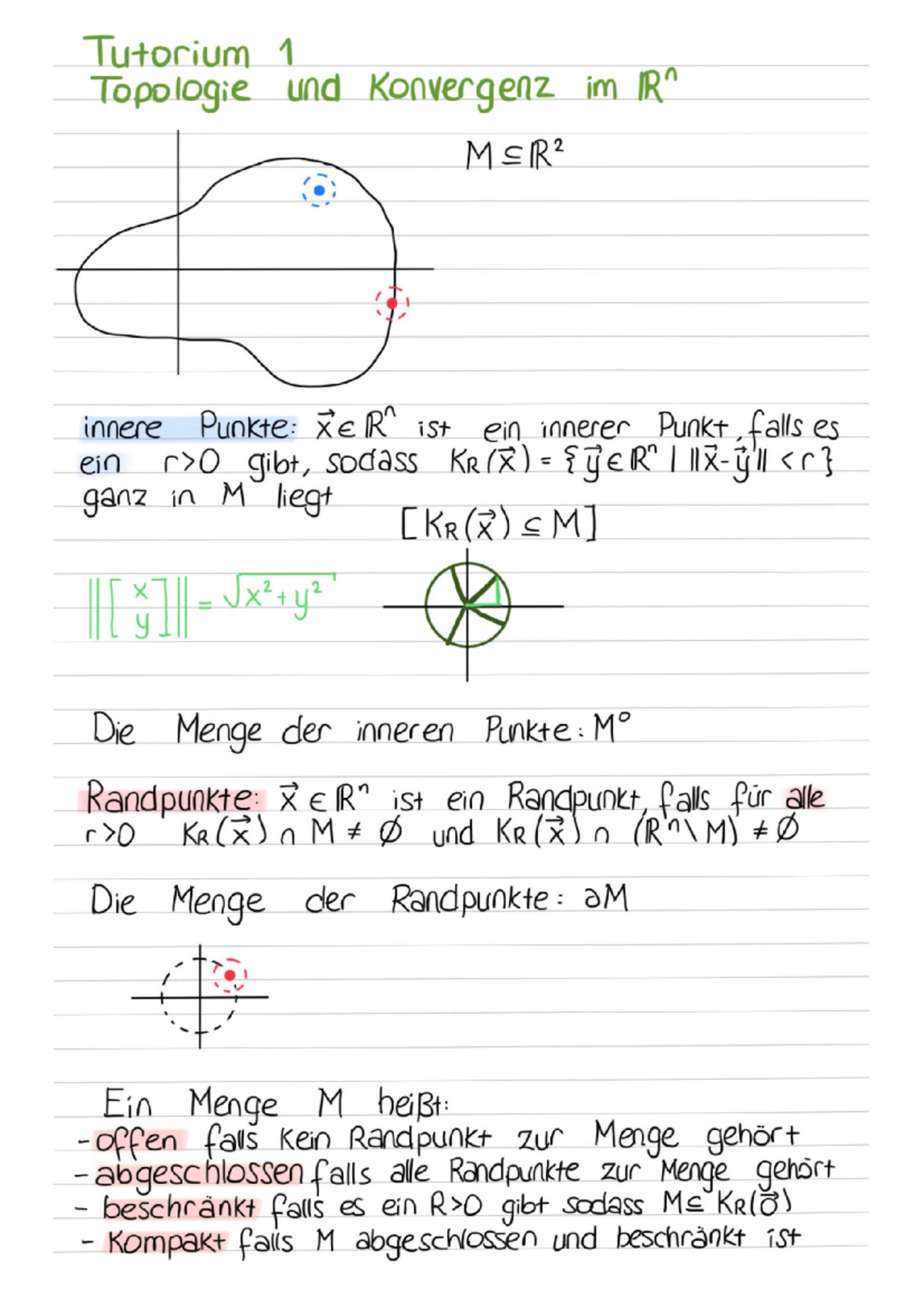 Analysis 2 Tutorium 1 Topologie Und Konvergenz - Analysis II Für ...