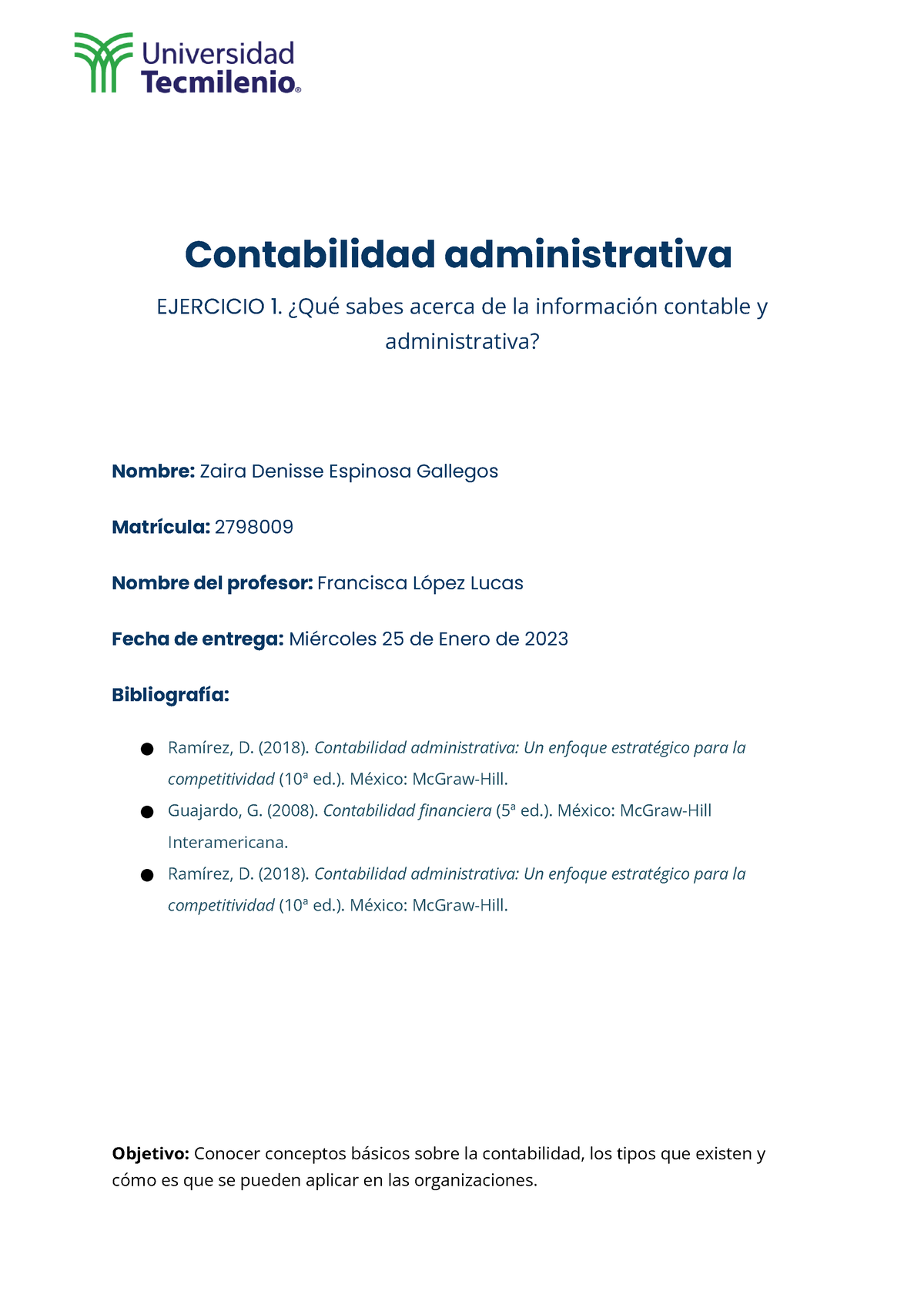 Ejercicio 1. Contabilidad Administrativa - Contabilidad Administrativa ...