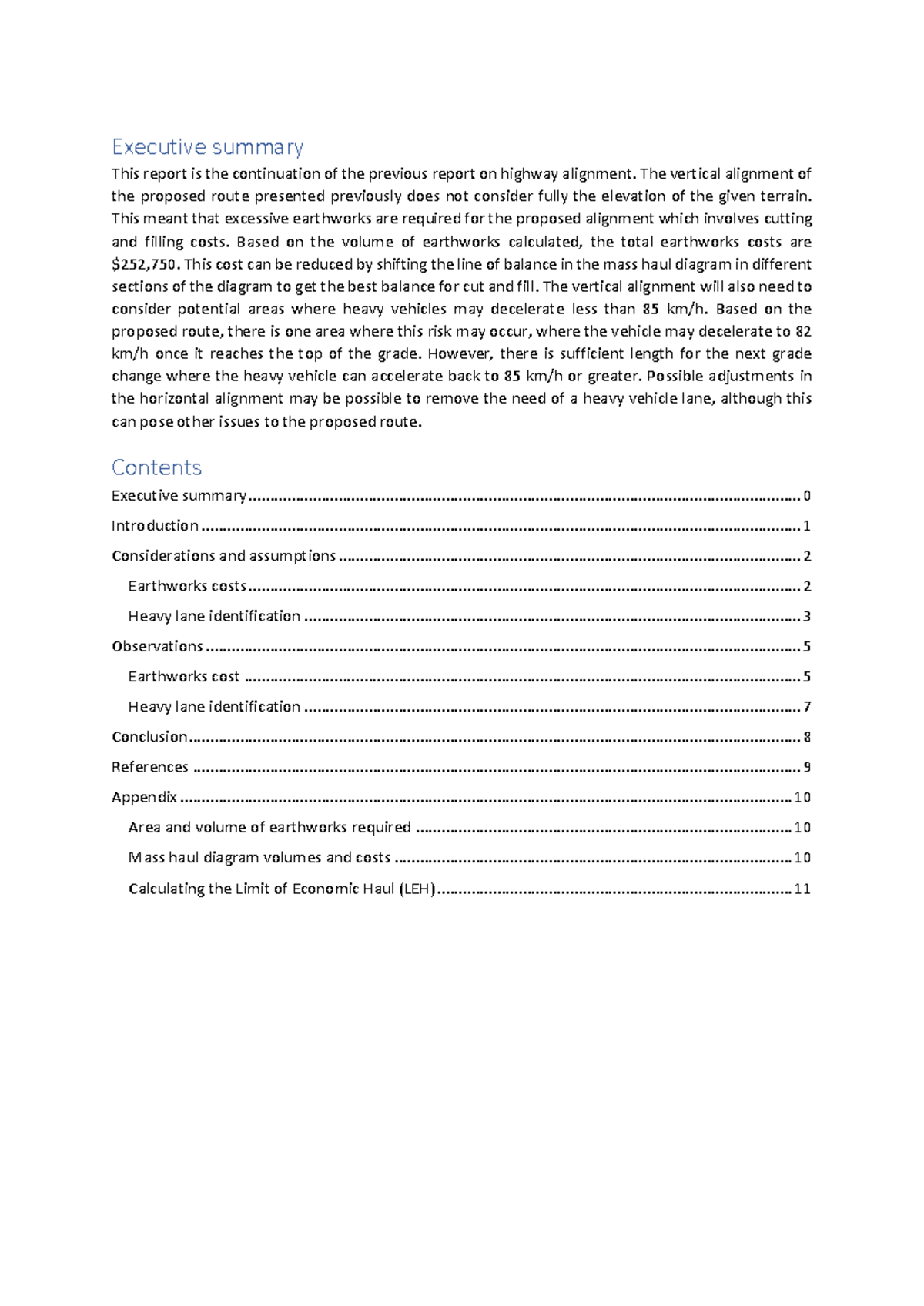 Assignment 2 - Earthworks report - Executive summary This report is the ...