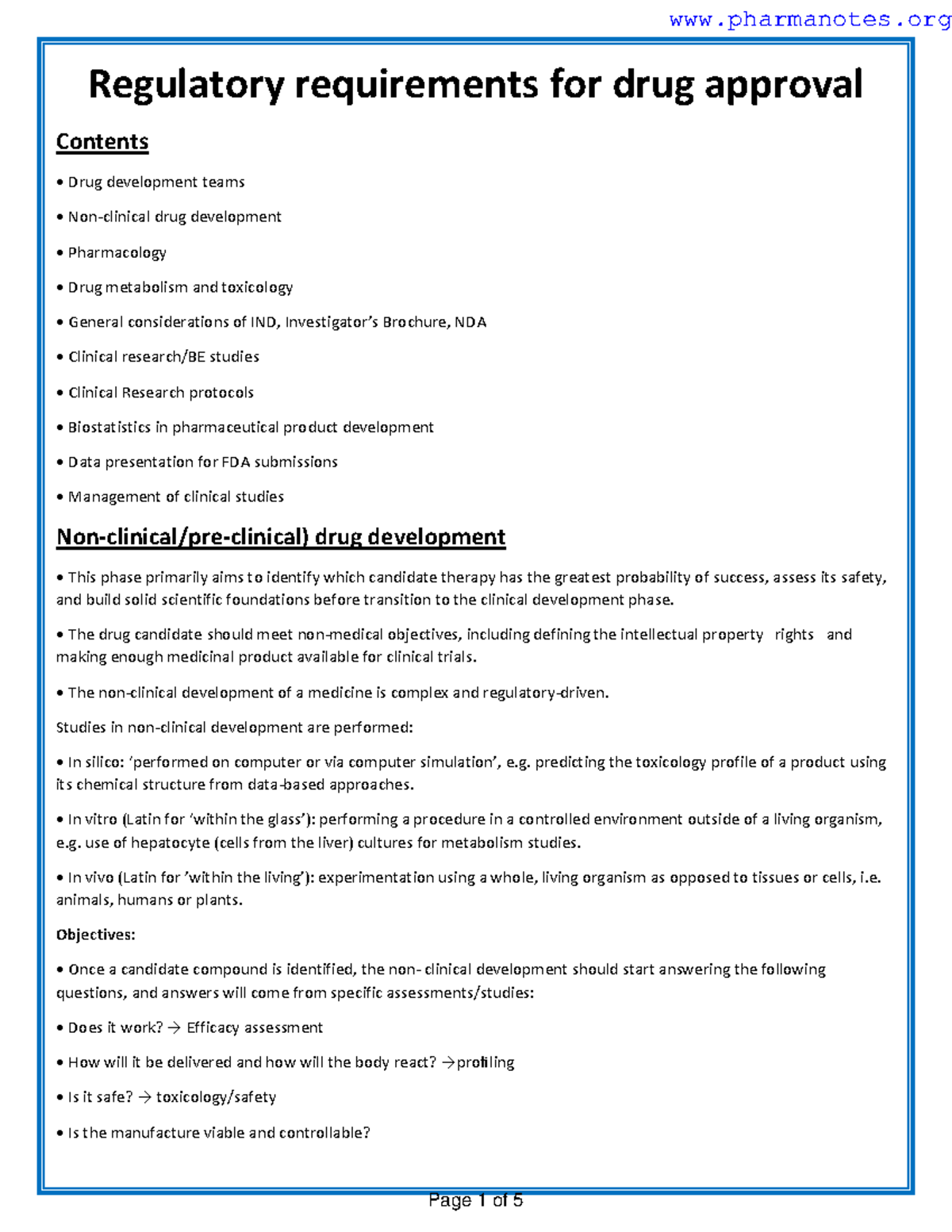 Regulatory requirements for drug approval Regulatory requirements for