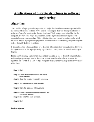 Applications of Discrete Mathematics in Software Engineering ...