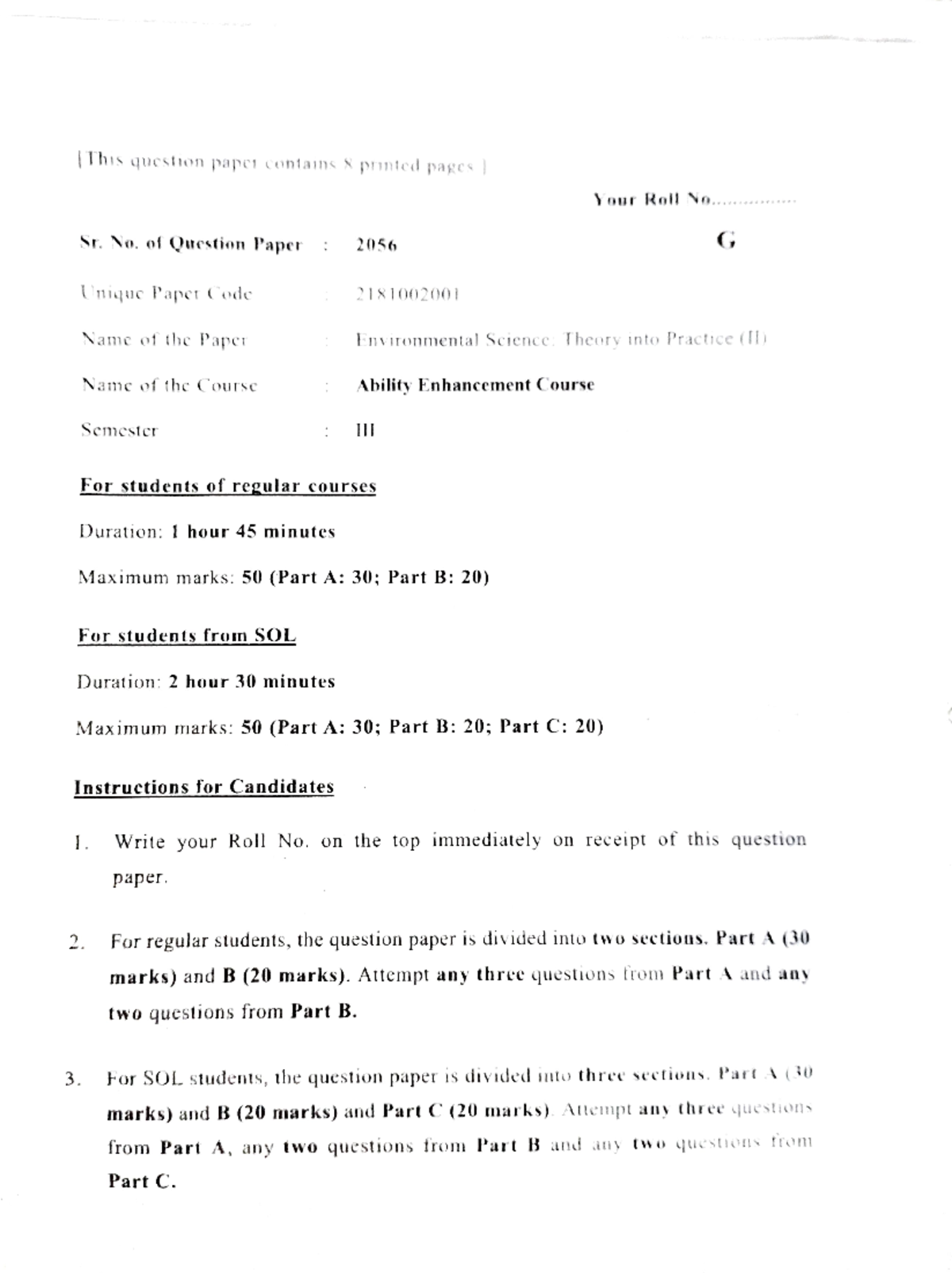 Previous year papers second year - VAC Financial Literacy - Studocu