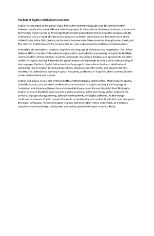 The Importance of Learning English in the Modern World - The ability to ...