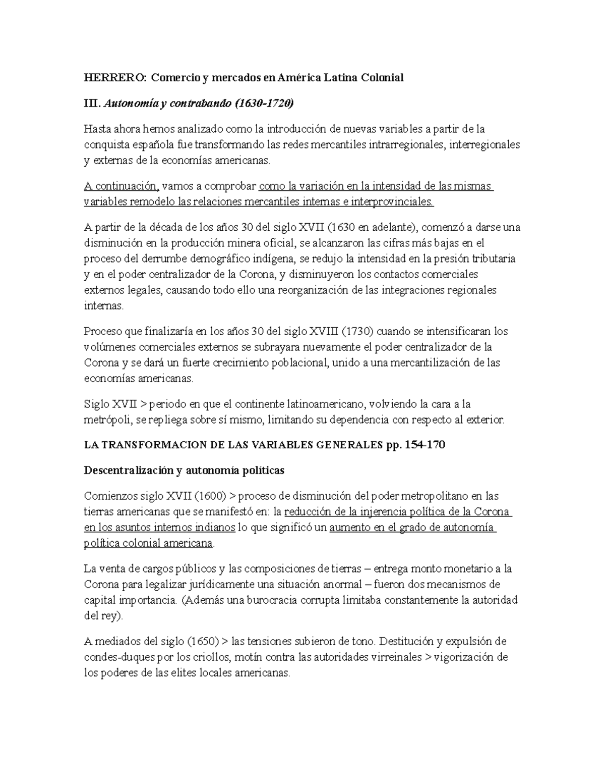HERRERO. Comercio y mercados en América Latina Colonial III. Autonomía ...