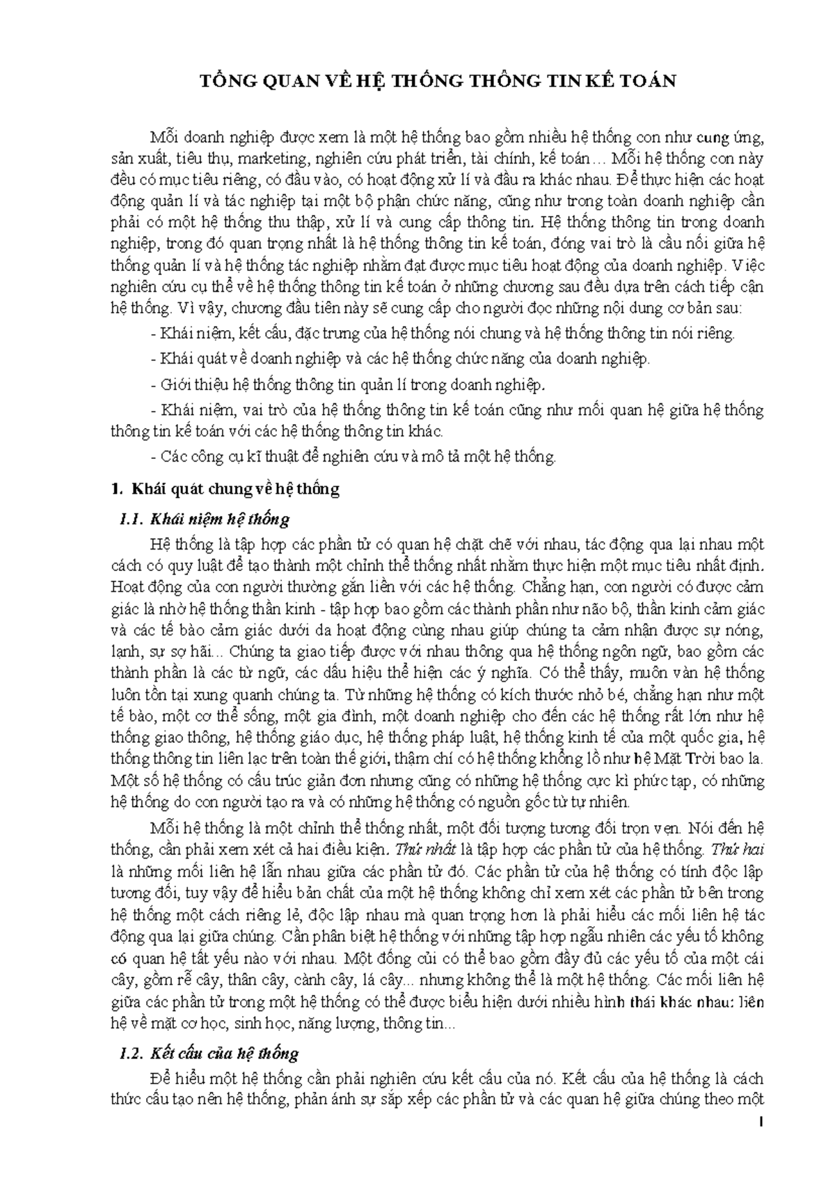 Tổng Quan Về Htttkt - 123 - TỔNG QUAN VỀ HỆ THỐNG THÔNG TIN KẾ TOÁN Do ...