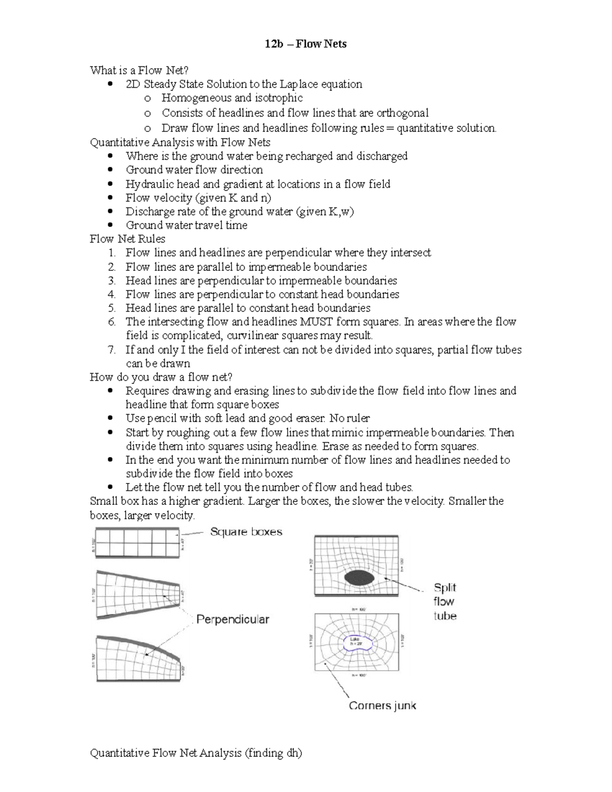 12b Flow Nets - 12b – Flow Nets What is a Flow Net? 2D Steady State ...