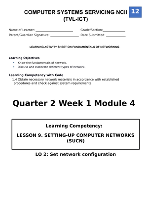 ICT-CSS12 Q1 Mod1 Applying-Quality-Standards Version 1 - NOT Computer ...