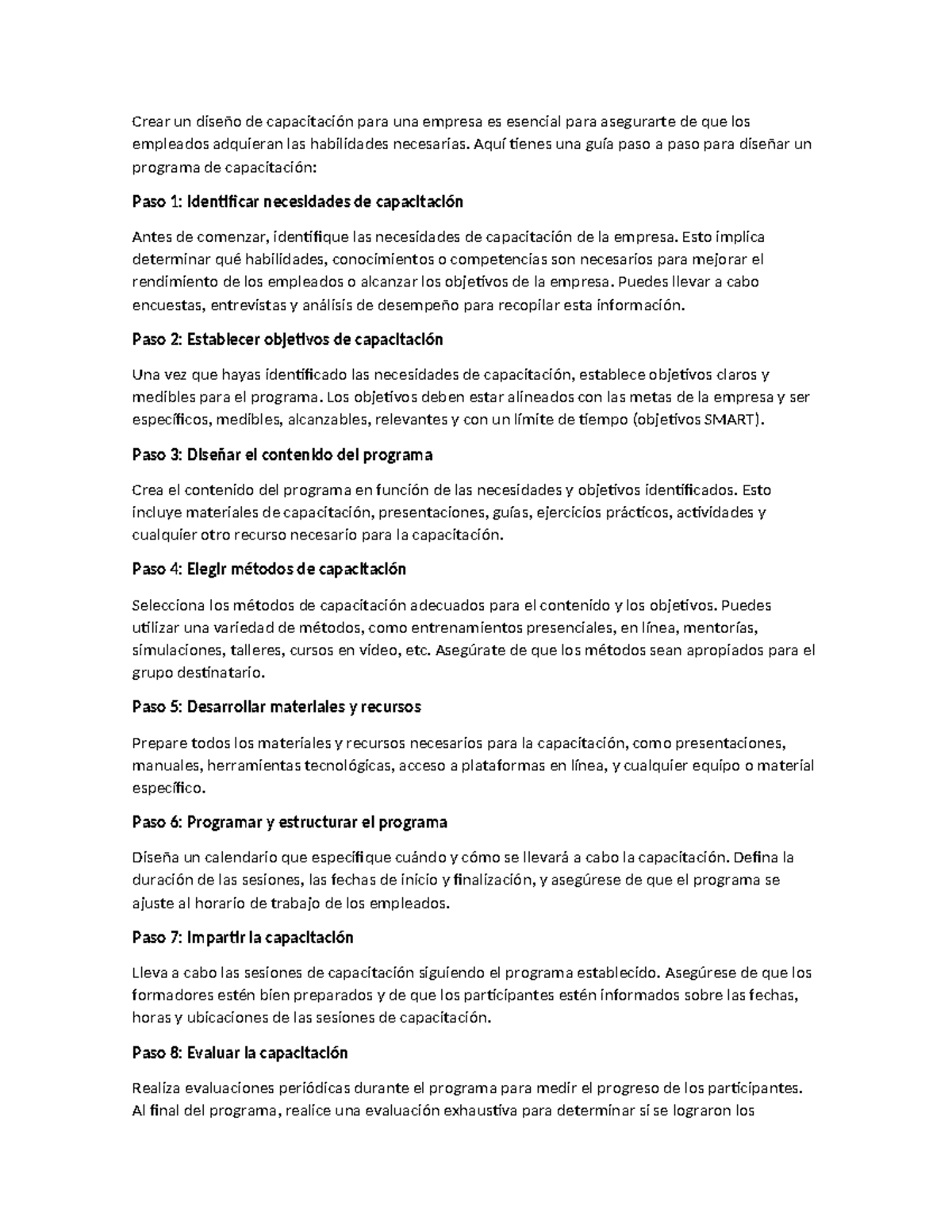 Modelo de diseño de Capacitación - Crear un diseño de capacitación para ...