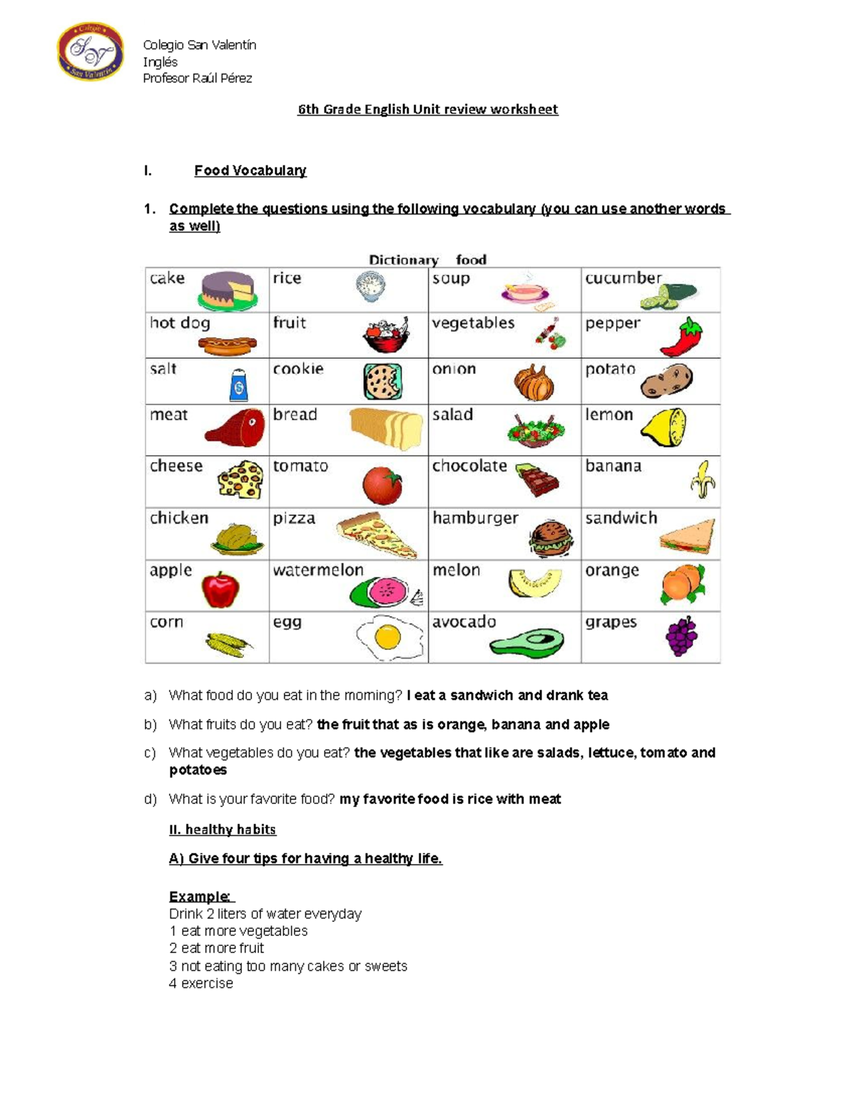 May 4th 6th Grade English Worksheet - 6th Grade English Unit review ...
