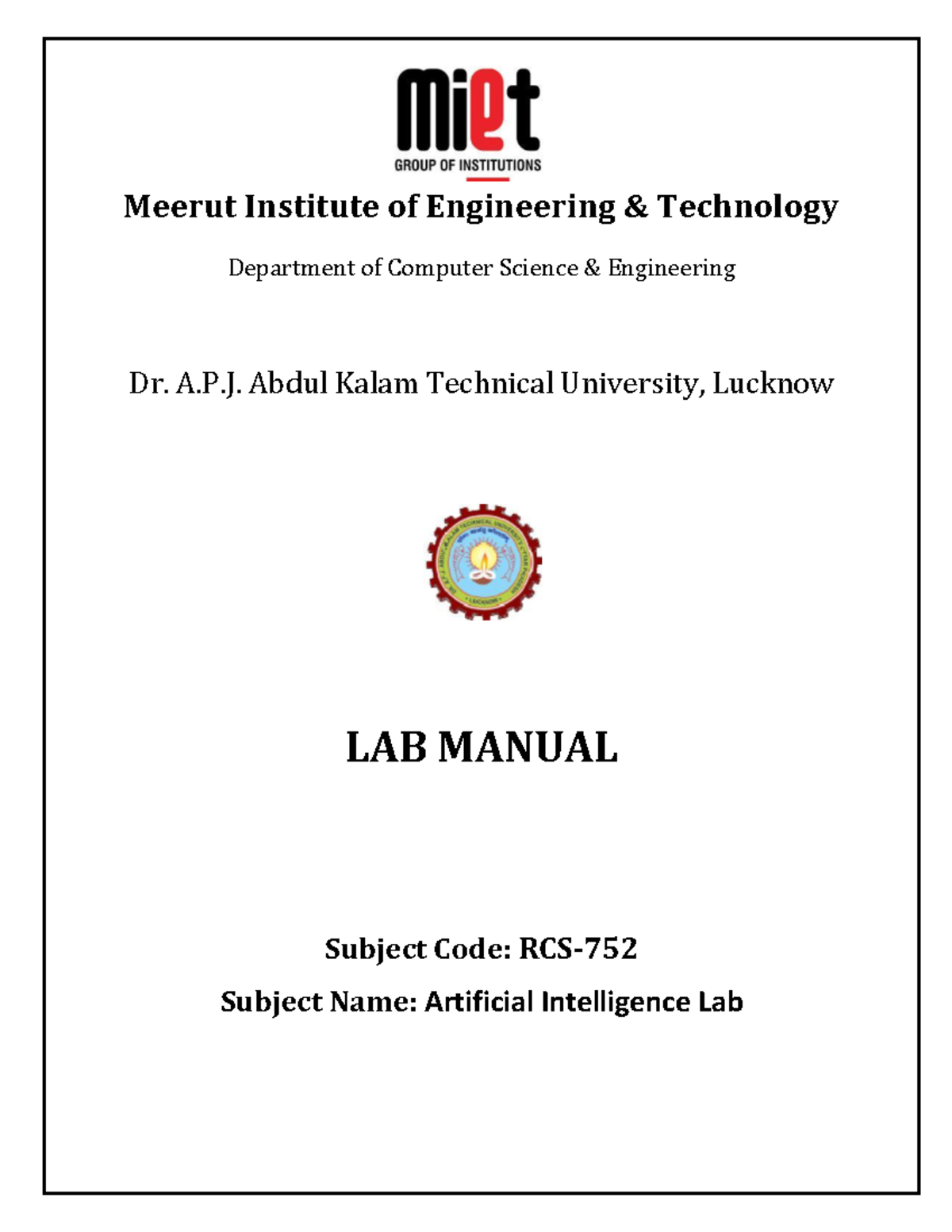 Prolog lab manual 2 Meerut Institute of Engineering & Technology Department of Computer Studocu