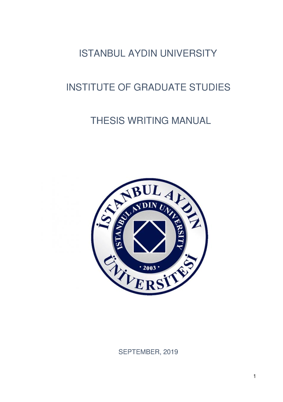 istanbul aydin university thesis writing guide