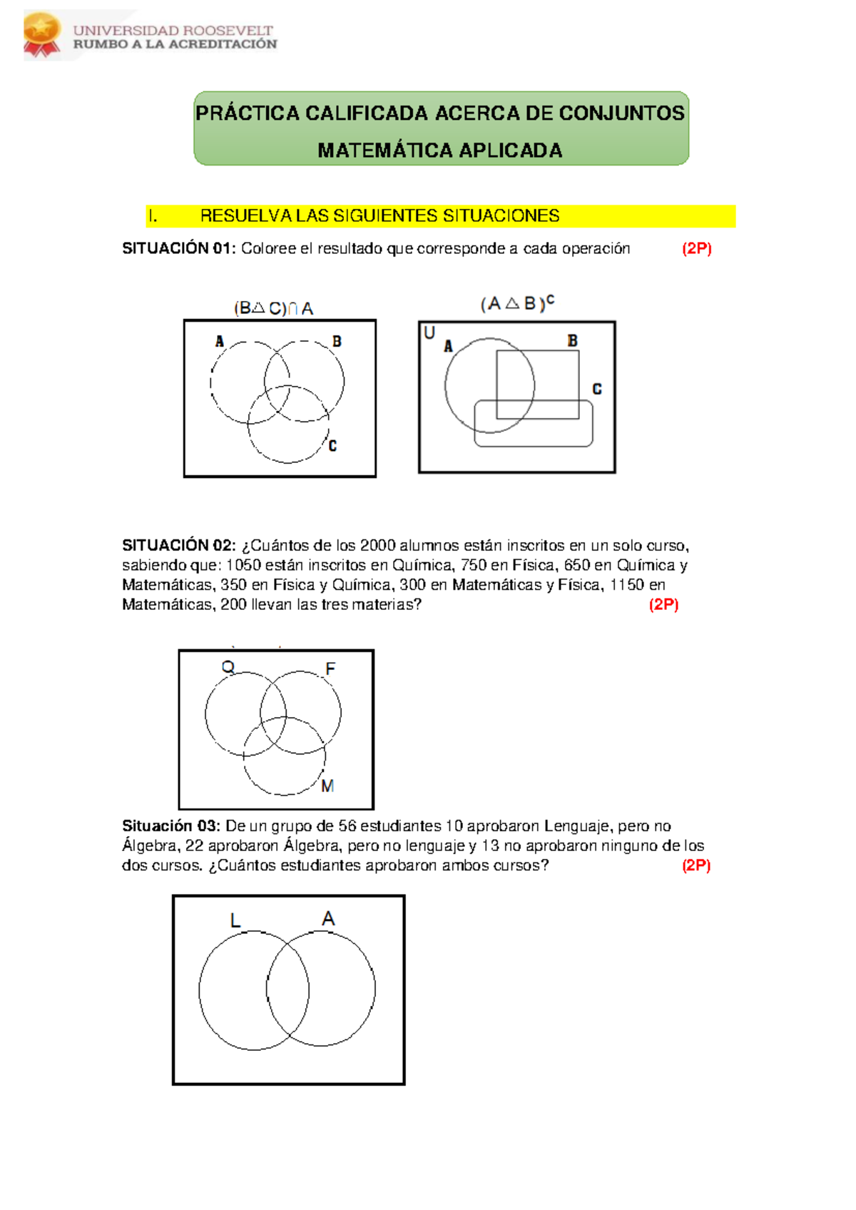 Practica 5 - practic - PRÁCTICA CALIFICADA ACERCA DE CONJUNTOS ...