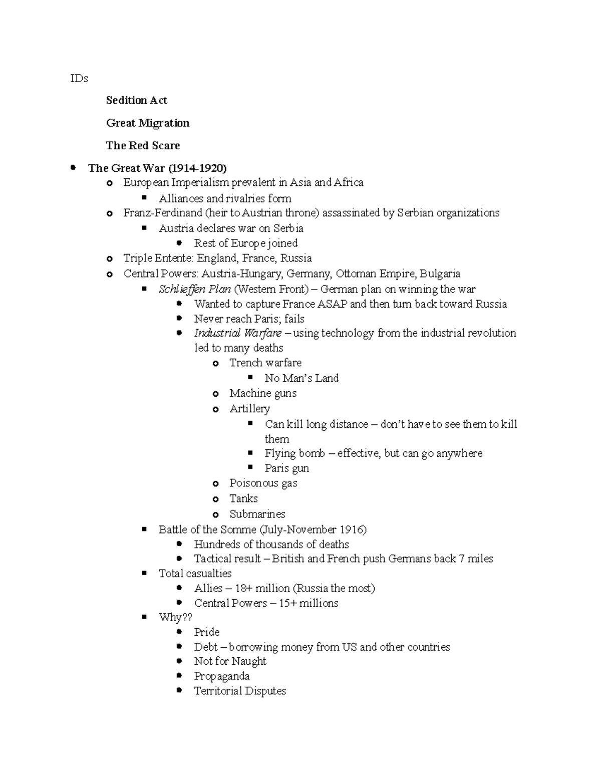 9-23 HIST 128 Notes - History 128: American History since 1865 Dr ...