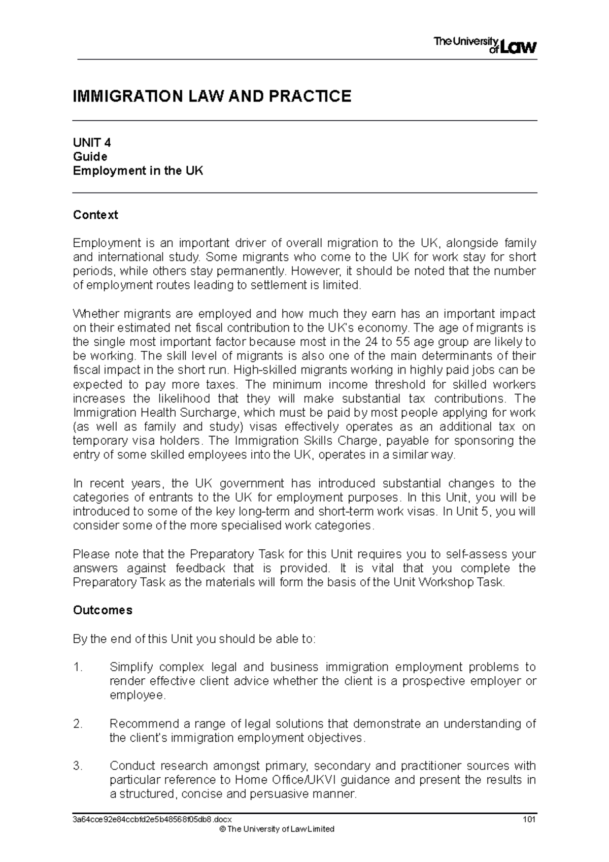 2223 imm ws04 ce01 guide t - IMMIGRATION LAW AND PRACTICE UNIT 4 Guide ...